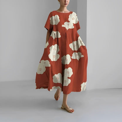Women's cotton dress with floral print