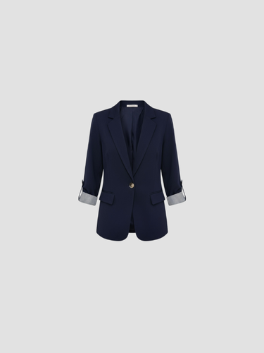Women's blazer with slim fit and single-button closure