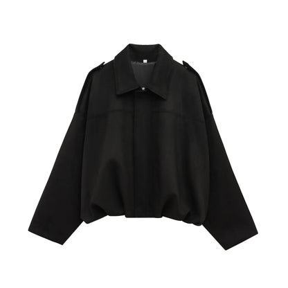 Women's bomber jacket made of suede