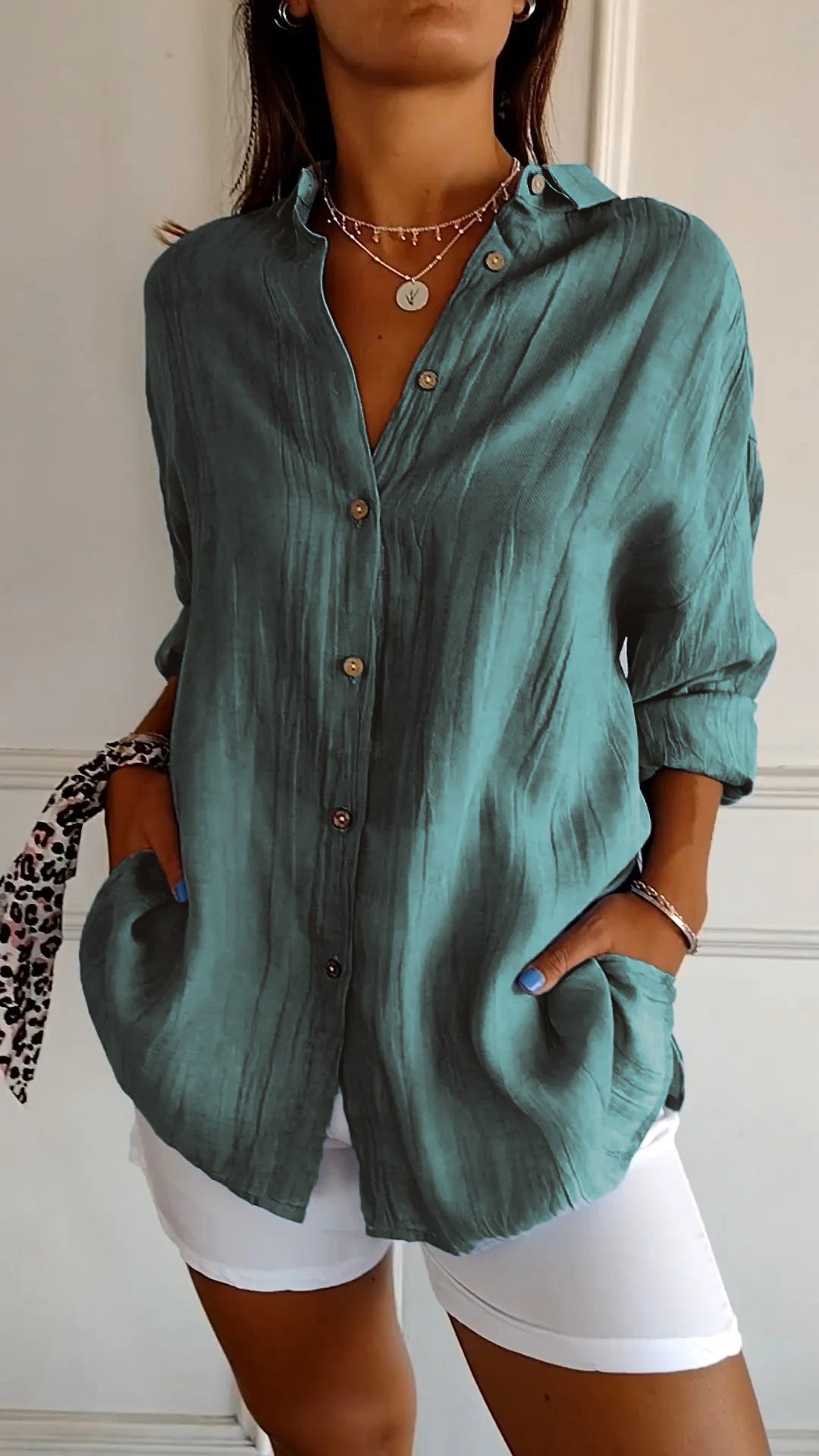 Women's Button Down Shirt made of Cotton