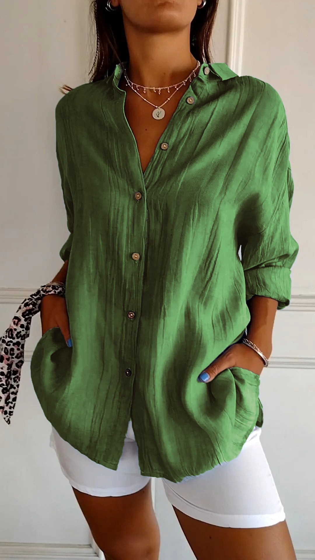 Women's Button Down Shirt made of Cotton