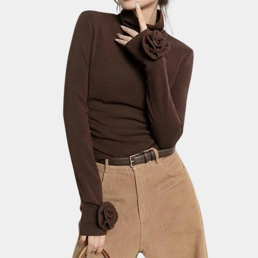 Women's Elegant Shirt in Stylish Brown