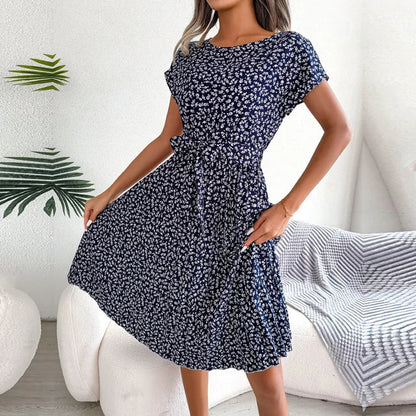 Women's spring dress with floral design