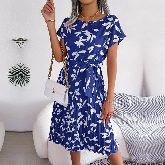 Women's spring dress with floral design