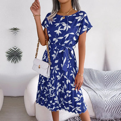 Women's spring dress with floral design