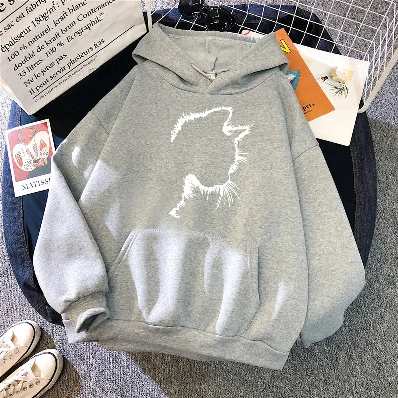 Women's hoodie with cat motif
