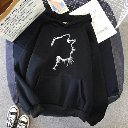 Women's hoodie with cat motif