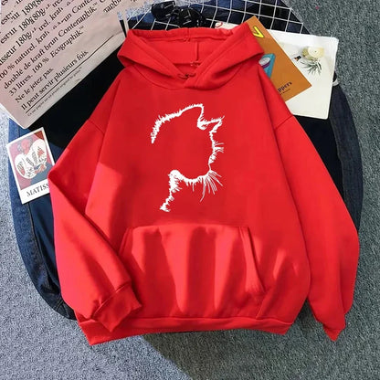 Women's hoodie with cat motif