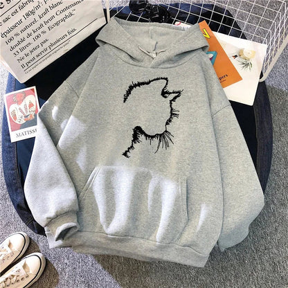 Women's hoodie with cat motif