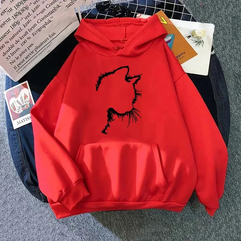 Women's hoodie with cat motif