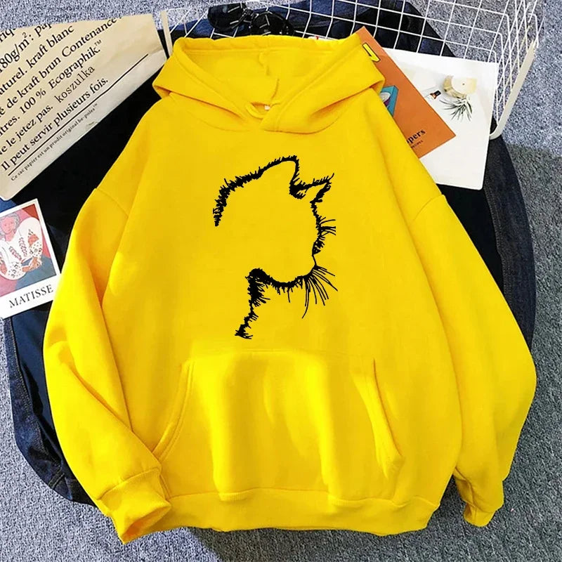 Women's hoodie with cat motif