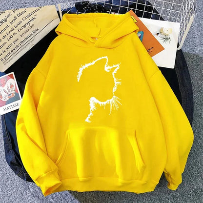 Women's hoodie with cat motif