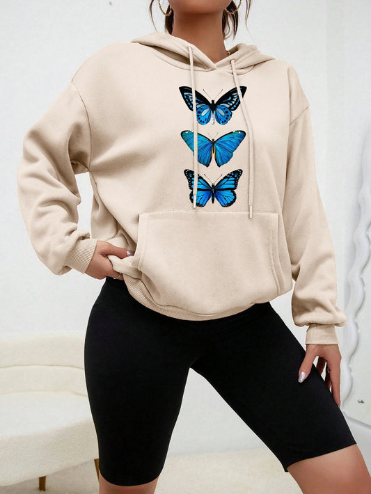 Women's hoodie with butterfly design