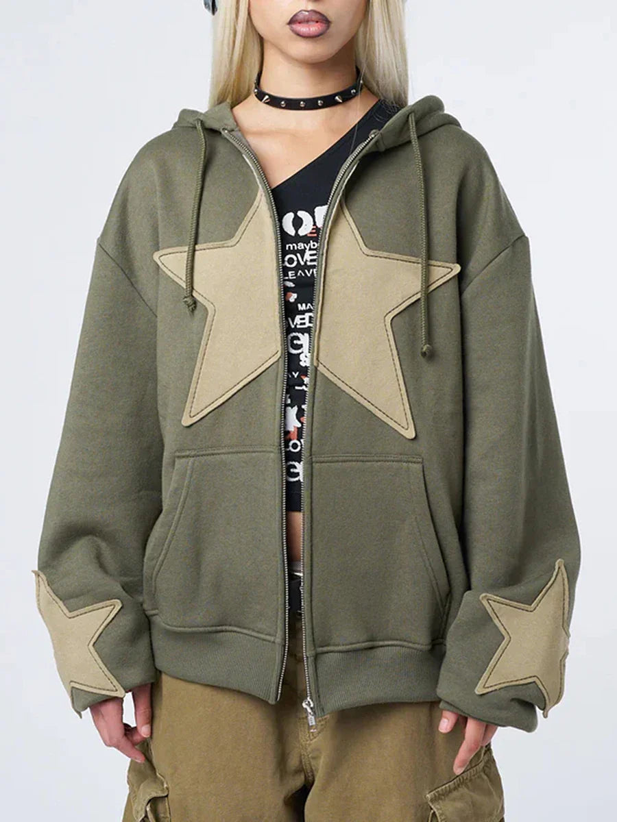 Women's cardigan with star print