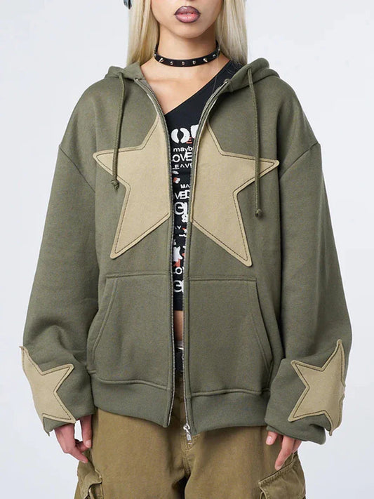 Women's cardigan with star print