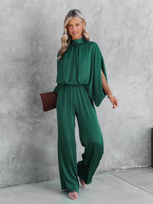 Women's jumpsuit for wedding with trendy collar