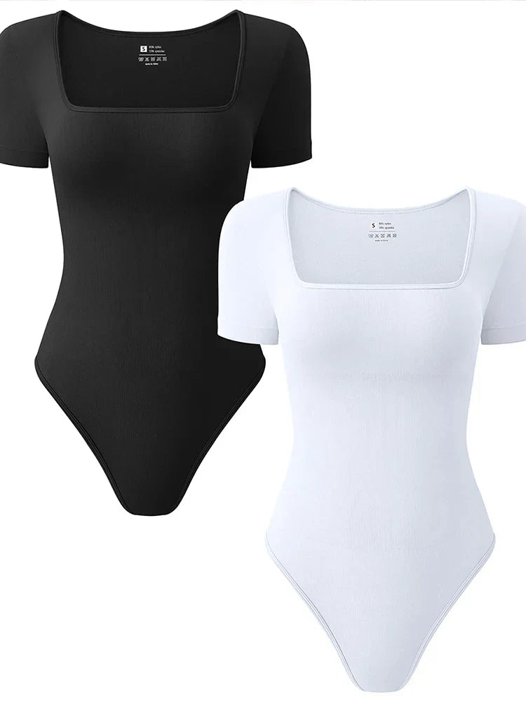 Women's Seamless Bodysuit with Short Sleeves