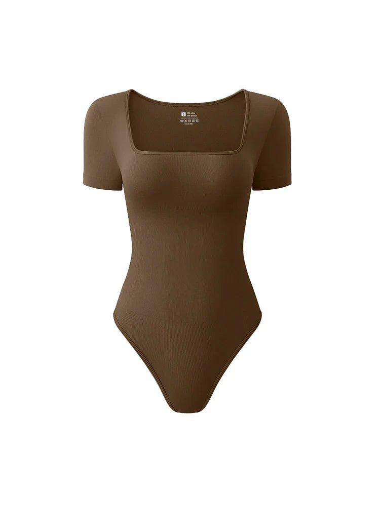 Women's Seamless Bodysuit with Short Sleeves