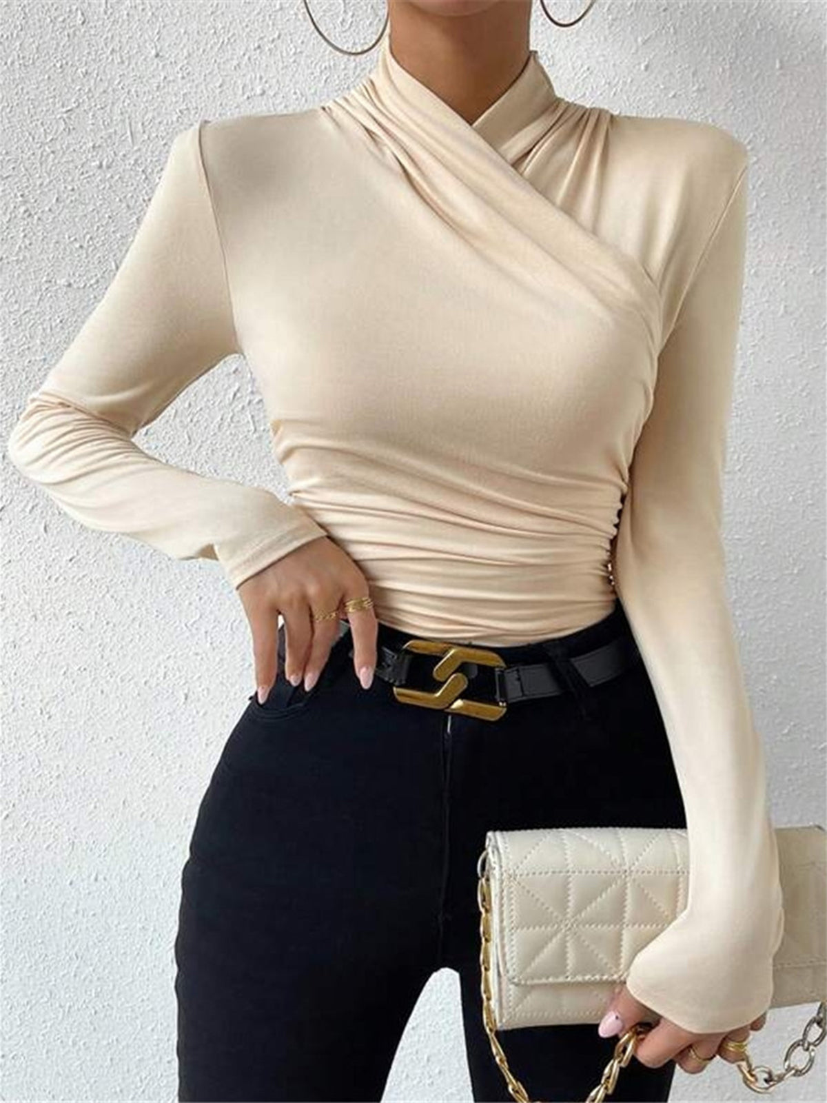 Women's top with elegant wrap design