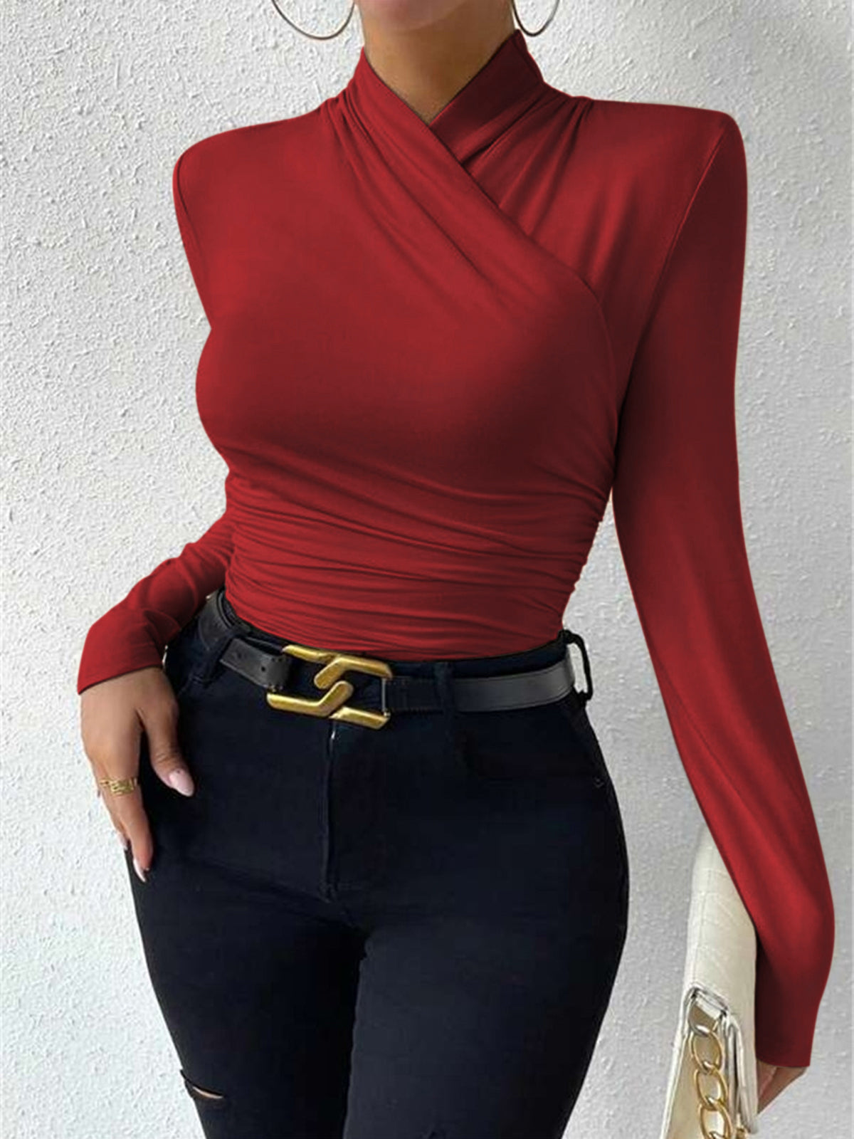 Women's top with elegant wrap design