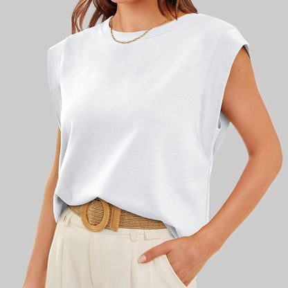 Women's crew neck top with short sleeves