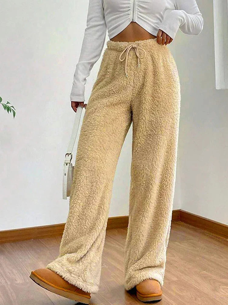 Women's slim fit pants with drawstring