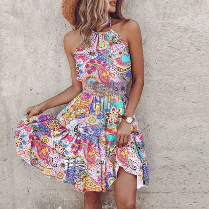 Women's Summer Boho Mini Dress Sleeveless