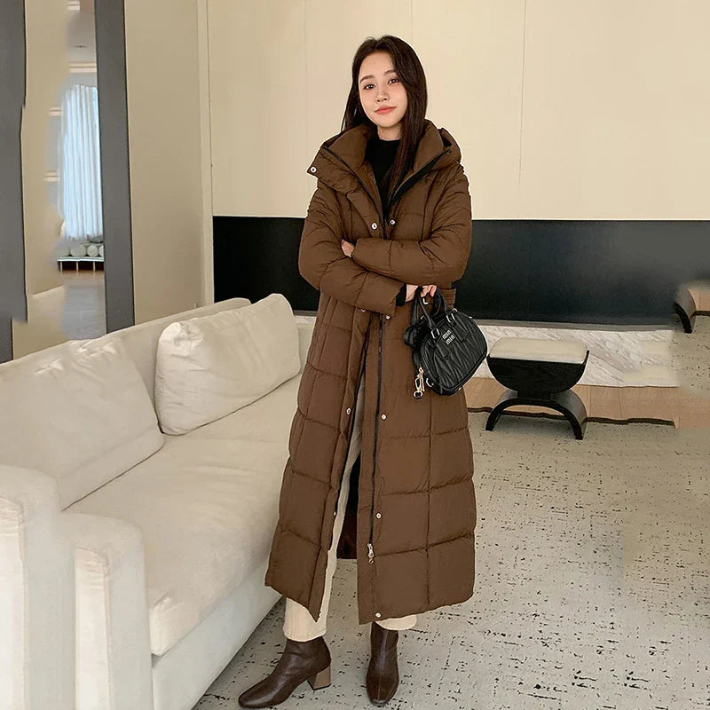 Women's winter down jacket with hood