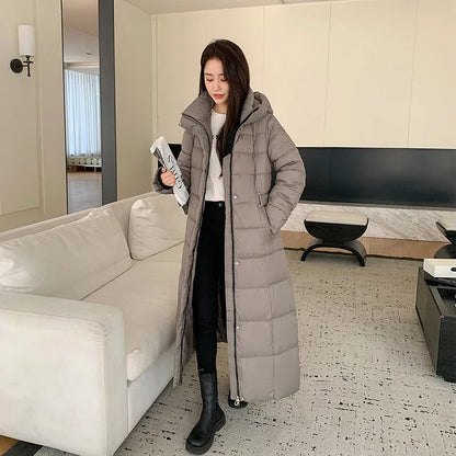 Women's winter down jacket with hood