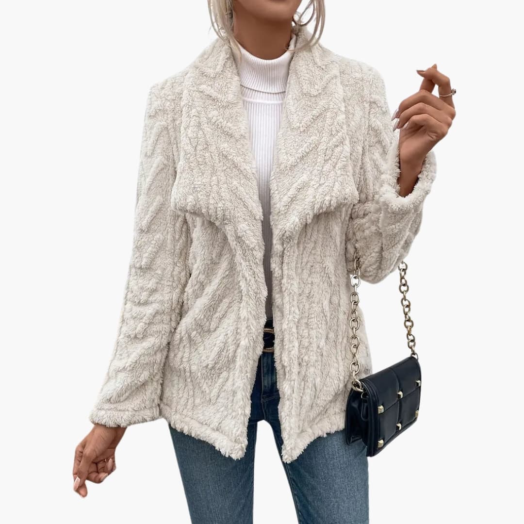 Women's Open Front Faux Fur Coat