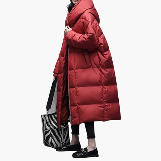 Warm Women's Quilted Parka Jacket with Zip Front - Olytrend