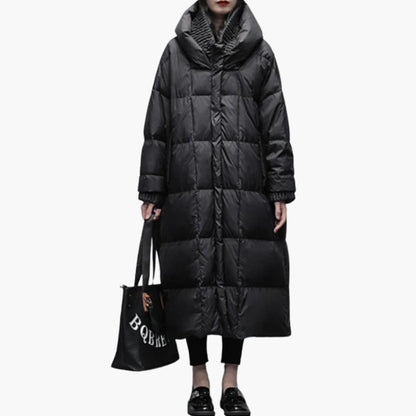 Warm Women's Quilted Parka Jacket with Zip Front