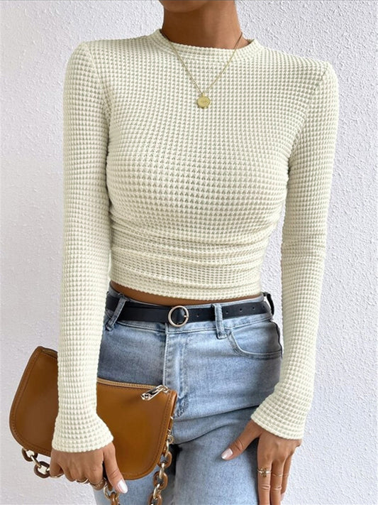 Women's Slim Fit Waffle Sweater