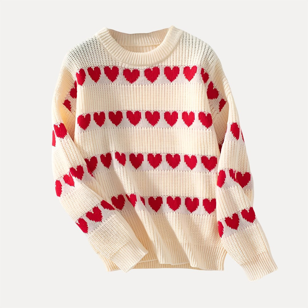 Women's sweater with heart design