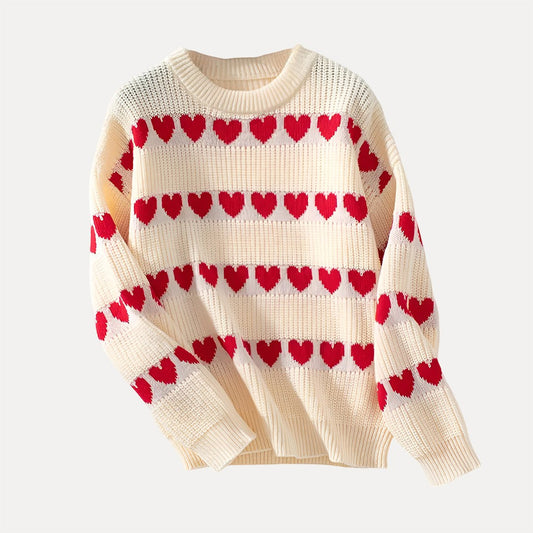 Women's sweater with heart design