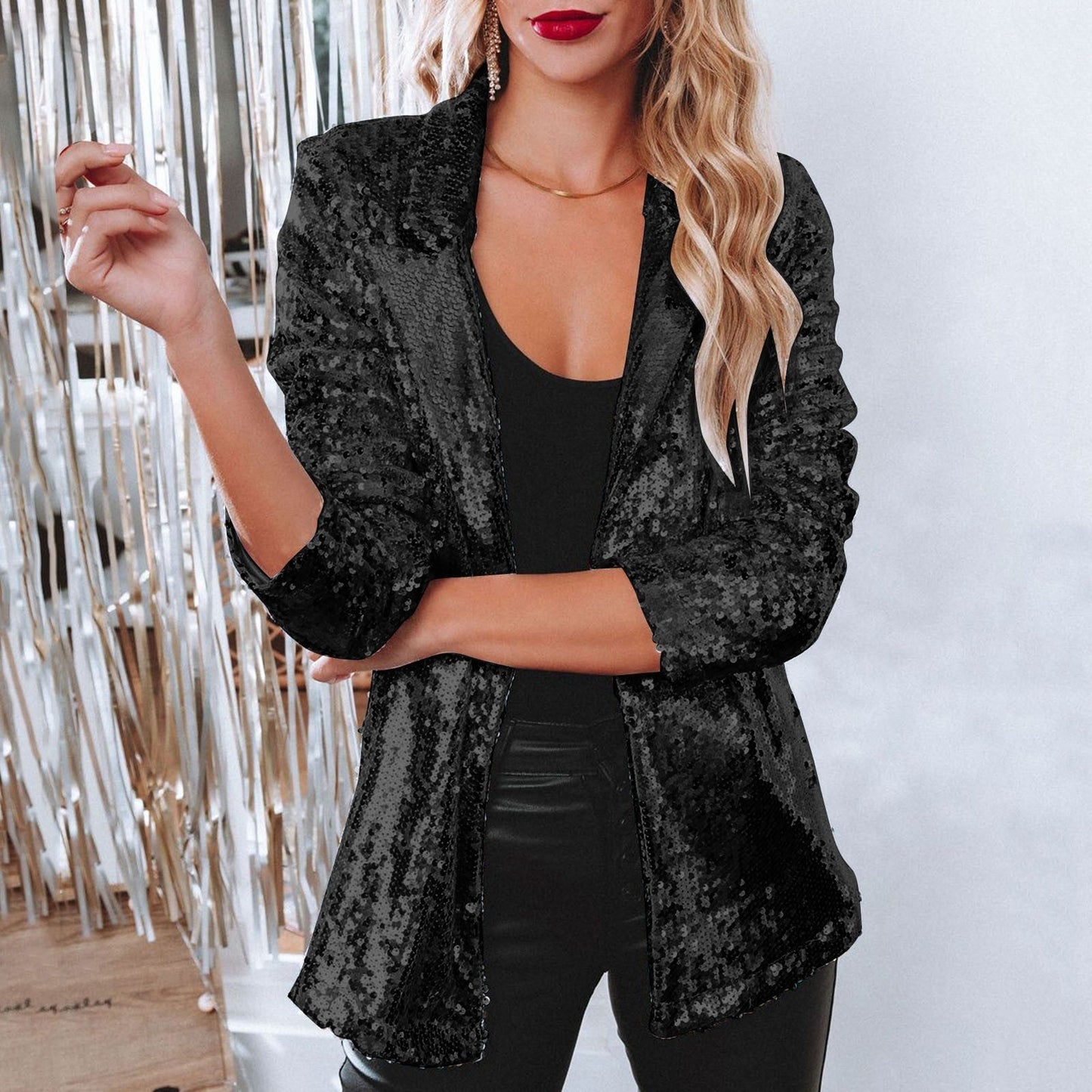 Women's Sequin Party Blazer | Loose