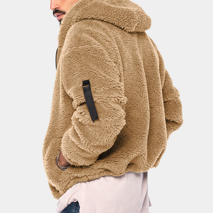 Warm Reversible Mens Fleece Coat