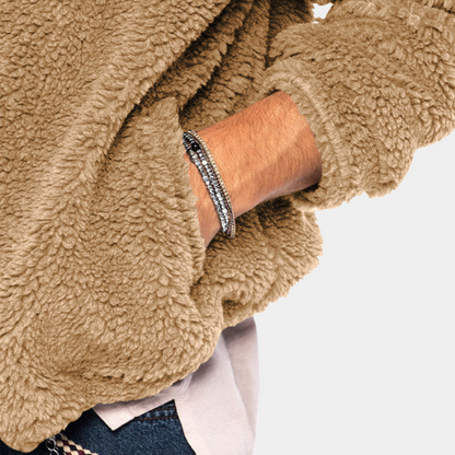 Warm Reversible Mens Fleece Coat