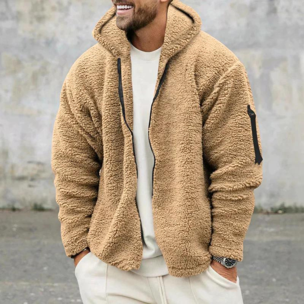 Warm Reversible Mens Fleece Coat