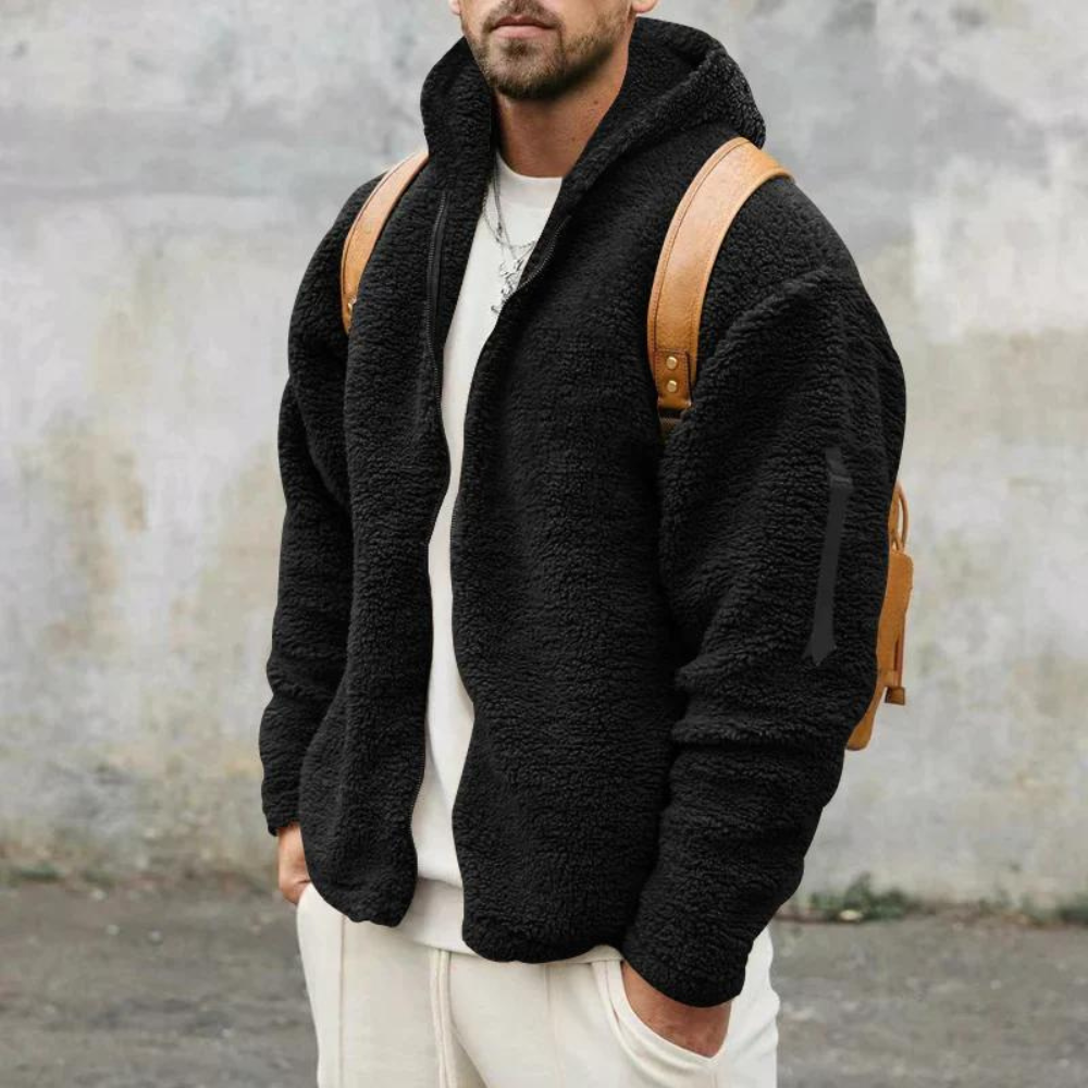 Warm Double Sided Mens Fleece Coat - Olytrend