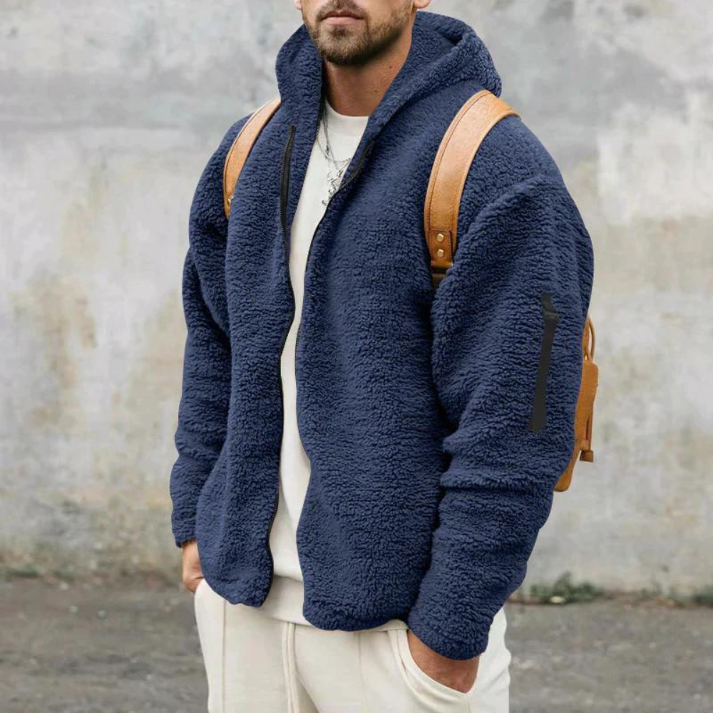 Warm Reversible Mens Fleece Coat