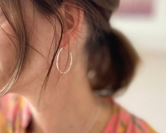 Beatrix | Hoops with Hammered Design