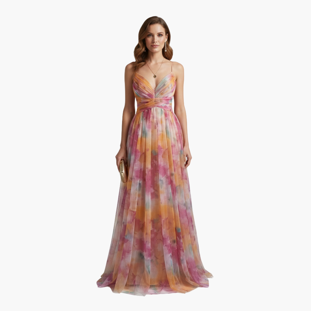 Beautiful Long Dress for Ladies with Flower Print