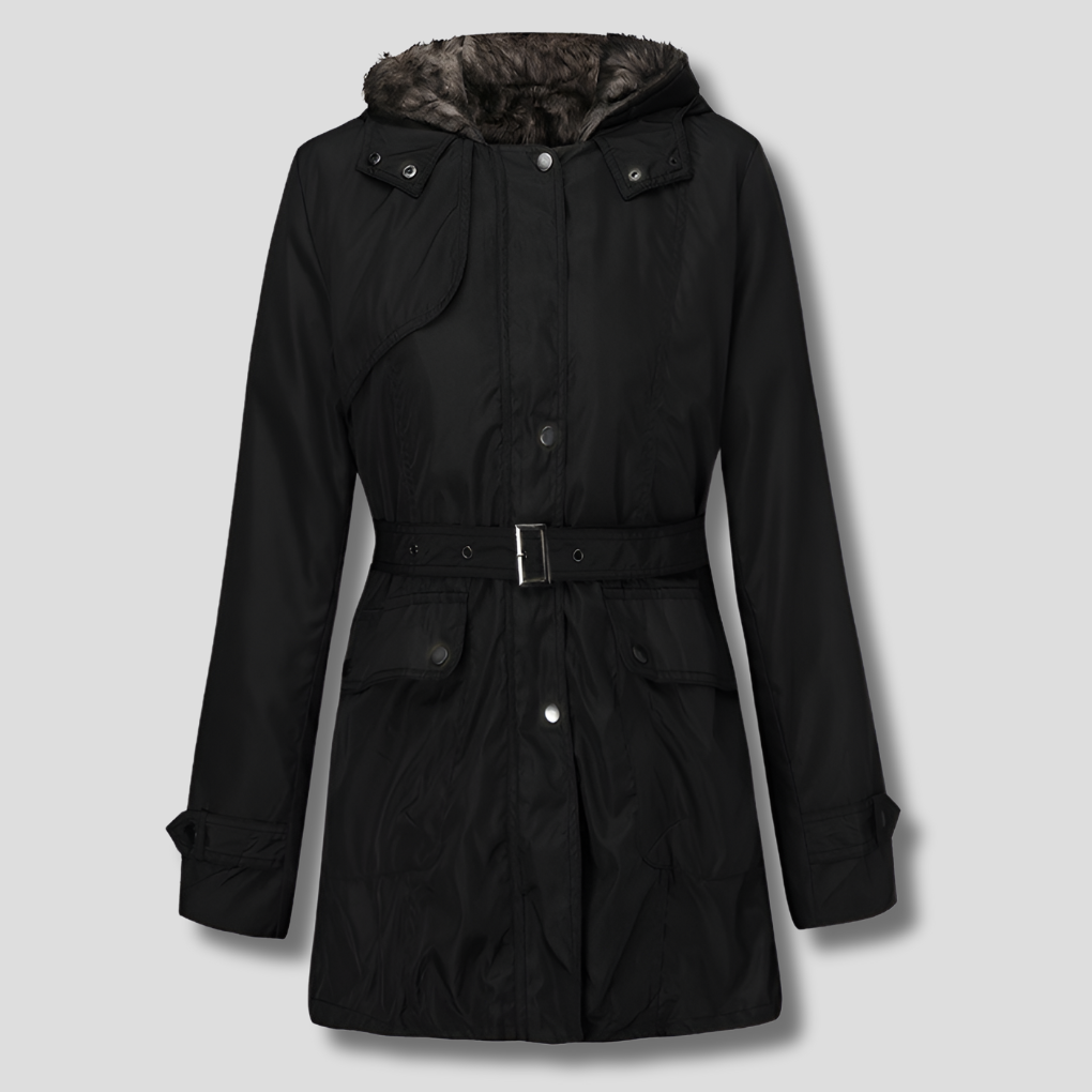 Warm Women's Winter Coat with Faux Fur Inside - Olytrend
