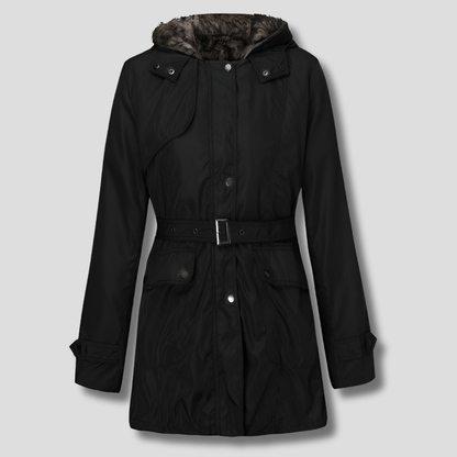 Warm Women's Winter Coat with Faux Fur Inside - Olytrend