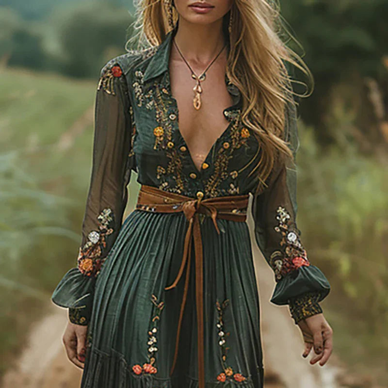 Vibrant Floral Long Summer Dress