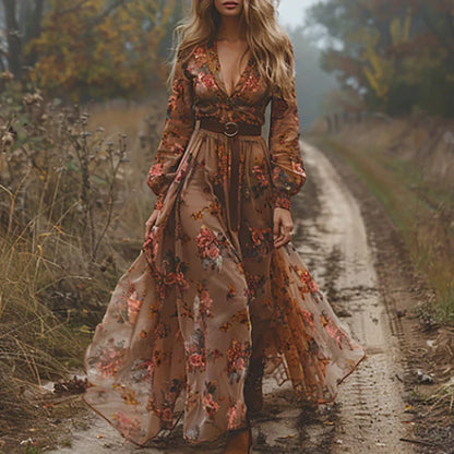 Vibrant Floral Long Summer Dress