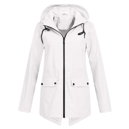Women’s Zip Front Rain Coat | Hooded