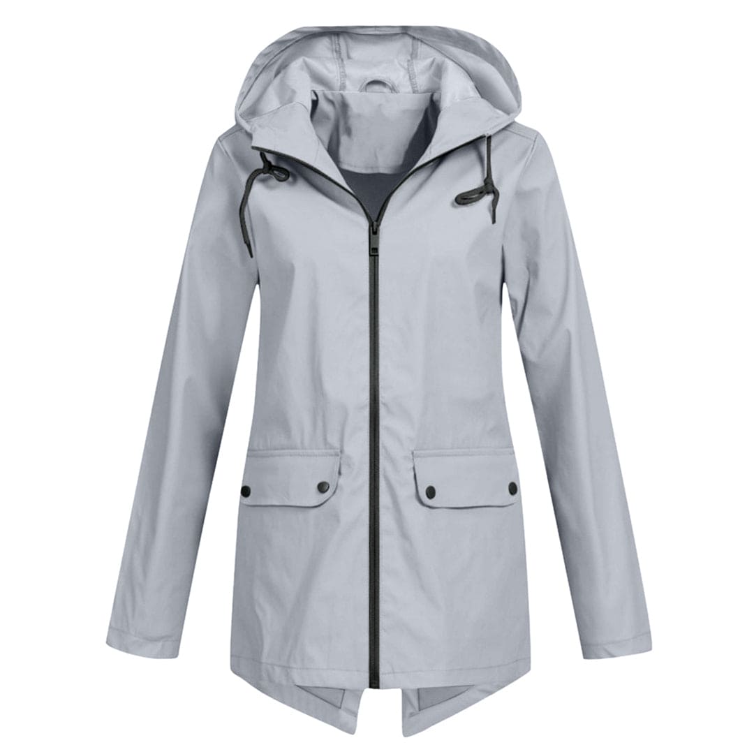 Women’s Zip Front Rain Coat | Hooded