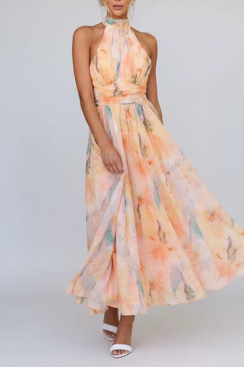 Beautiful Long Sleeve Floor Length Dress for Women - Olytrend